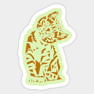 Minimalist Style Golden Cat Sticker